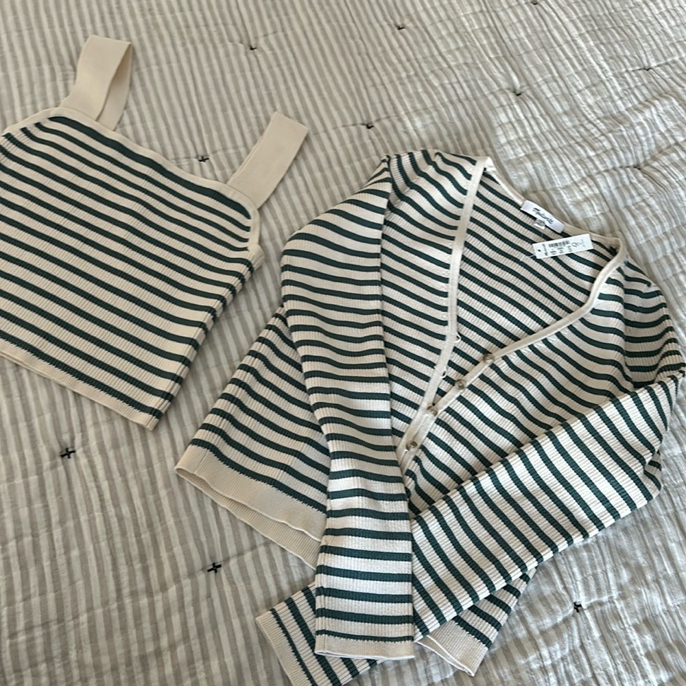 NWT MADEWELL cardigan and tank set size S